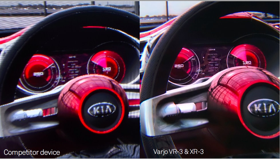 Varjo VR-3 virtual reality headset image comparison